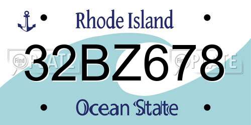 32BZ678 Rhode Island License Plate