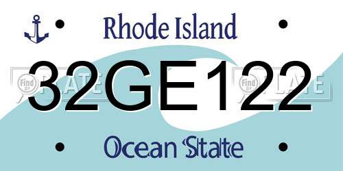 32GE122 Rhode Island License Plate