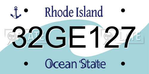 32GE127 Rhode Island License Plate