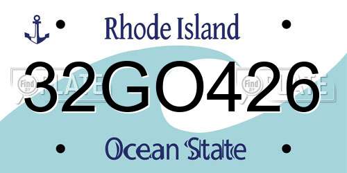 32GO426 Rhode Island License Plate