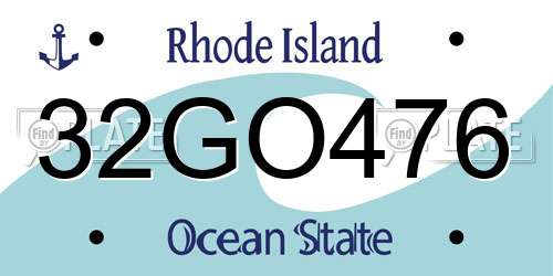 32GO476 Rhode Island License Plate