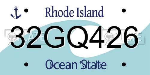 32GQ426 Rhode Island License Plate