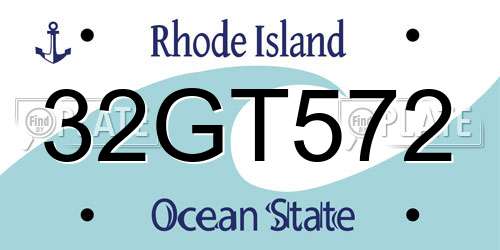32GT572 Rhode Island License Plate