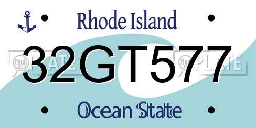 32GT577 Rhode Island License Plate