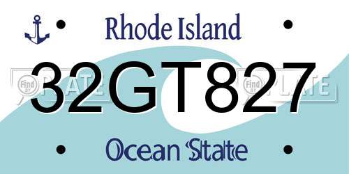 32GT827 Rhode Island License Plate