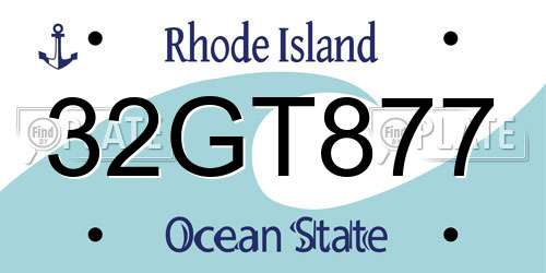 32GT877 Rhode Island License Plate
