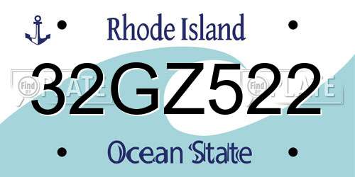 32GZ522 Rhode Island License Plate