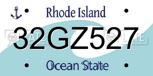 32GZ527 Rhode Island License Plate