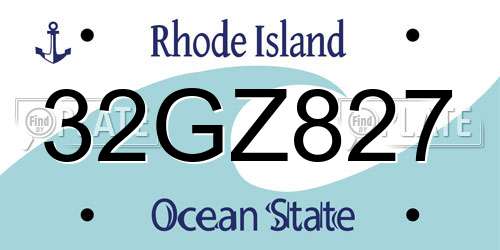 32GZ827 Rhode Island License Plate