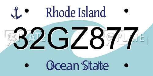 32GZ877 Rhode Island License Plate