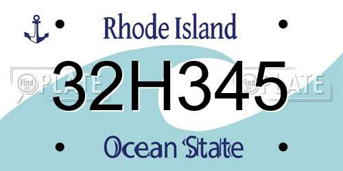 32H345 Rhode Island License Plate