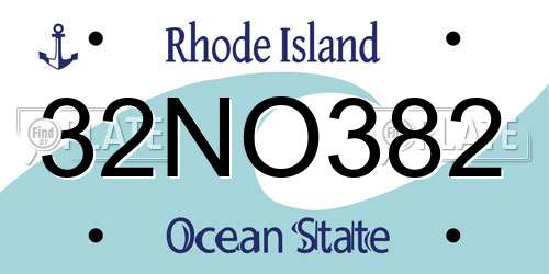 32NO382 Rhode Island License Plate
