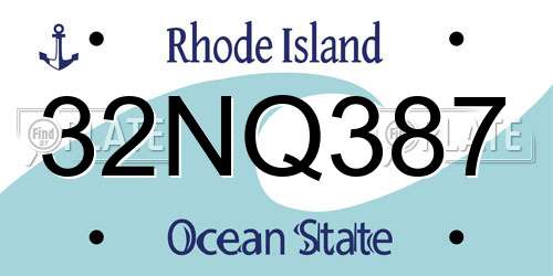 32NQ387 Rhode Island License Plate