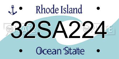 32SA224 Rhode Island License Plate