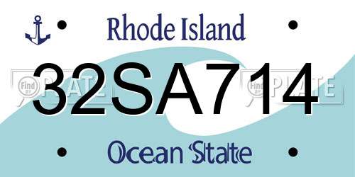 32SA714 Rhode Island License Plate