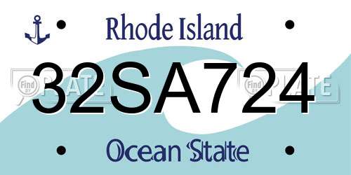 32SA724 Rhode Island License Plate