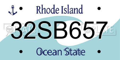 32SB657 Rhode Island License Plate