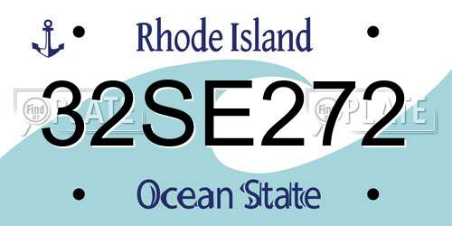 32SE272 Rhode Island License Plate