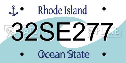 32SE277 Rhode Island License Plate