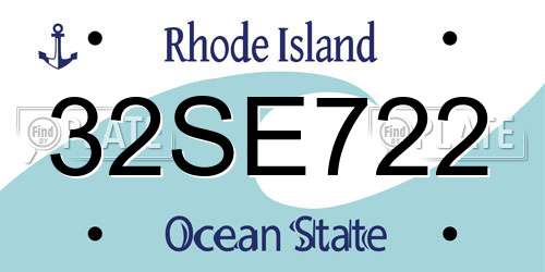 32SE722 Rhode Island License Plate