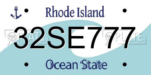 32SE777 Rhode Island License Plate