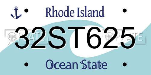 32ST625 Rhode Island License Plate