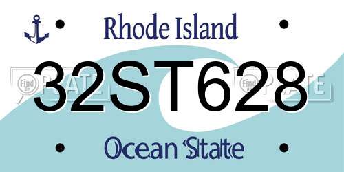 32ST628 Rhode Island License Plate