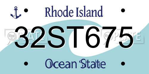 32ST675 Rhode Island License Plate