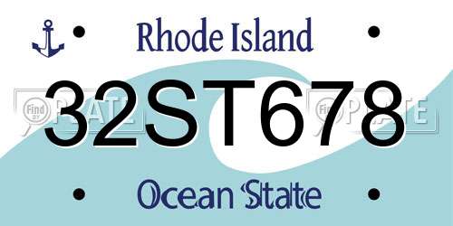 32ST678 Rhode Island License Plate