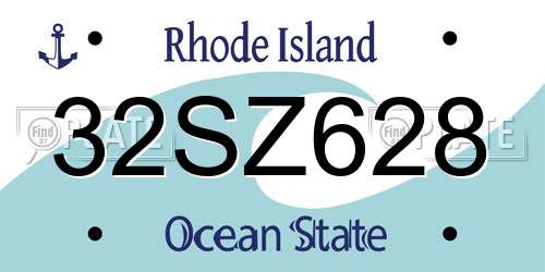 32SZ628 Rhode Island License Plate