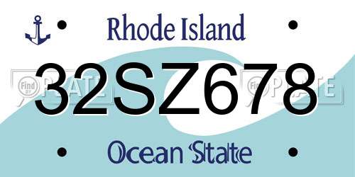 32SZ678 Rhode Island License Plate