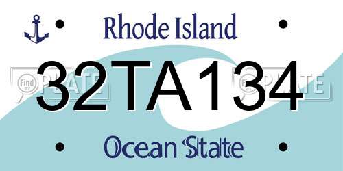 32TA134 Rhode Island License Plate