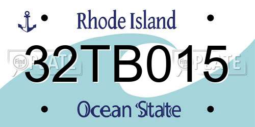 32TB015 Rhode Island License Plate