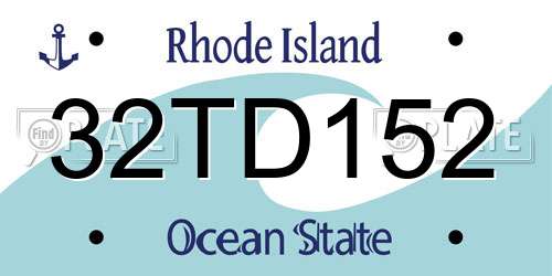 32TD152 Rhode Island License Plate