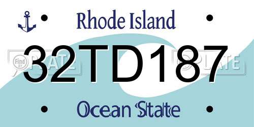 32TD187 Rhode Island License Plate
