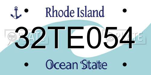 32TE054 Rhode Island License Plate