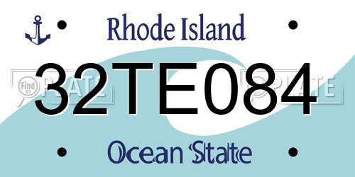 32TE084 Rhode Island License Plate