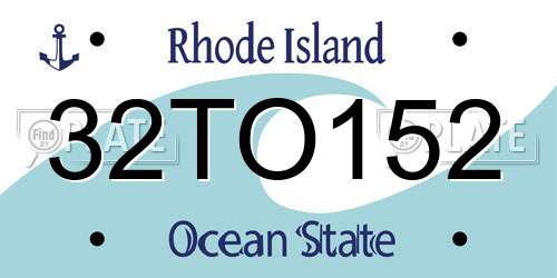32TO152 Rhode Island License Plate