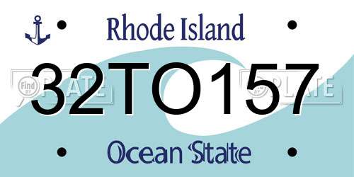32TO157 Rhode Island License Plate