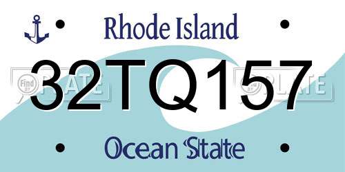 32TQ157 Rhode Island License Plate