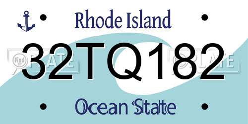 32TQ182 Rhode Island License Plate