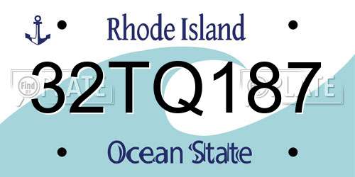 32TQ187 Rhode Island License Plate