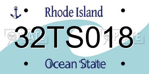 32TS018 Rhode Island License Plate