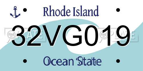 32VG019 Rhode Island License Plate