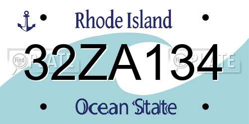 32ZA134 Rhode Island License Plate