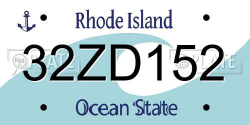 32ZD152 Rhode Island License Plate