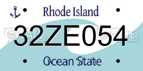32ZE054 Rhode Island License Plate