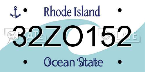 32ZO152 Rhode Island License Plate