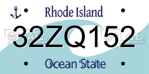 32ZQ152 Rhode Island License Plate