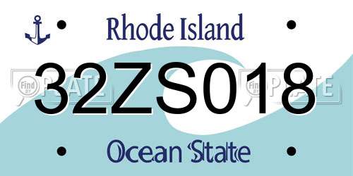 32ZS018 Rhode Island License Plate